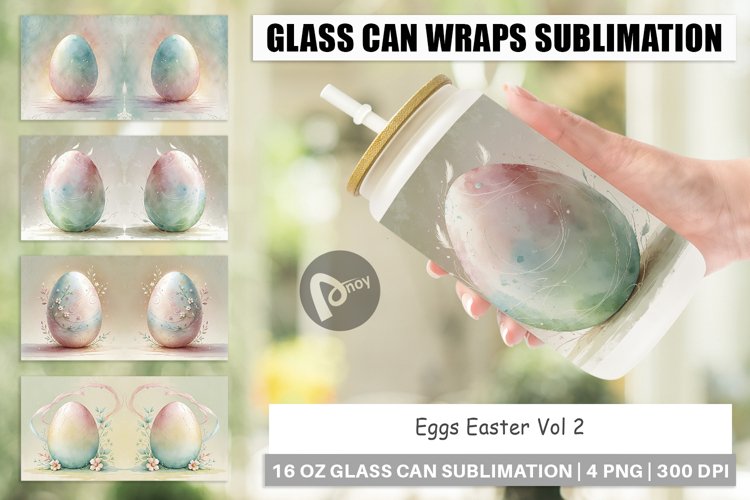 Glass Can Wraps Eggs Easter example image 1