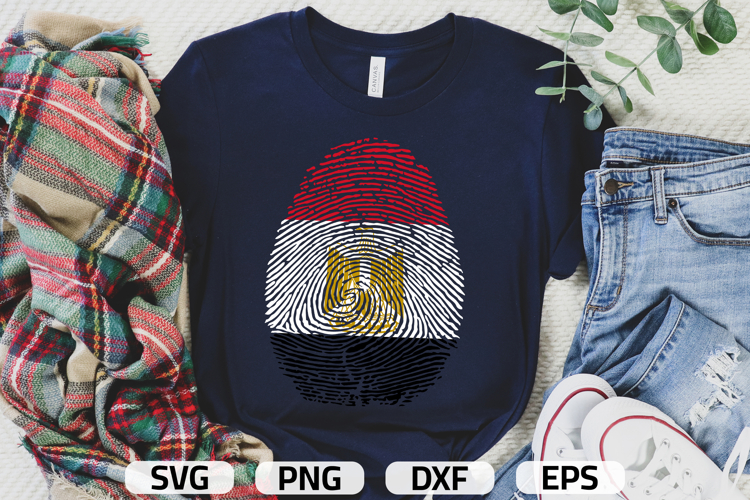 Egypt SVG | Egypt Flag Fingerprint | SVG PNG DXF EPS