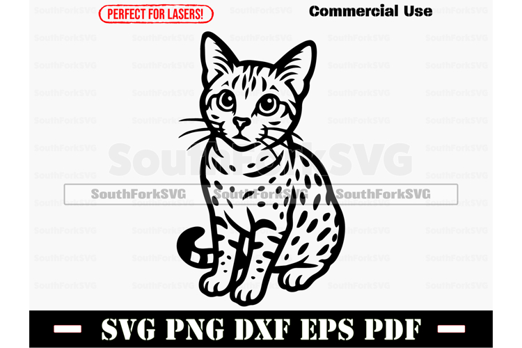 Egyptian Mau Cat Begging SVG PNG DXF EPS PDF