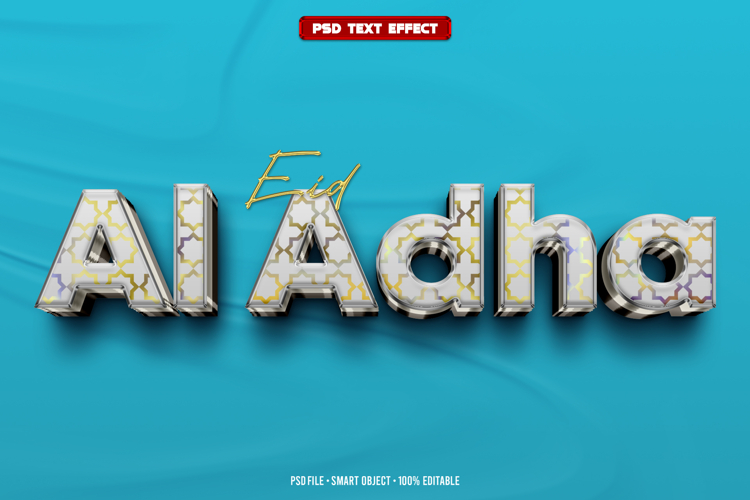 Eid al adha 3D editable text effect