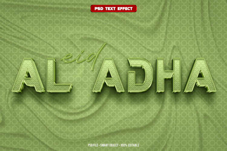 Eid al adha 3D editable text effect