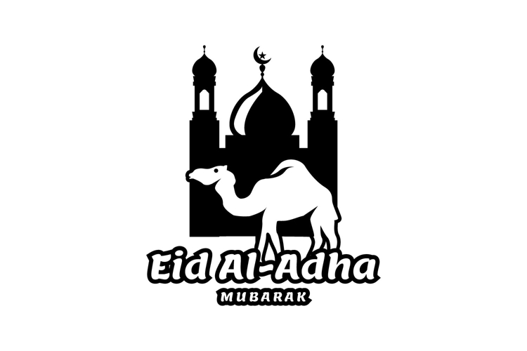 Eid al adha logo template in black design