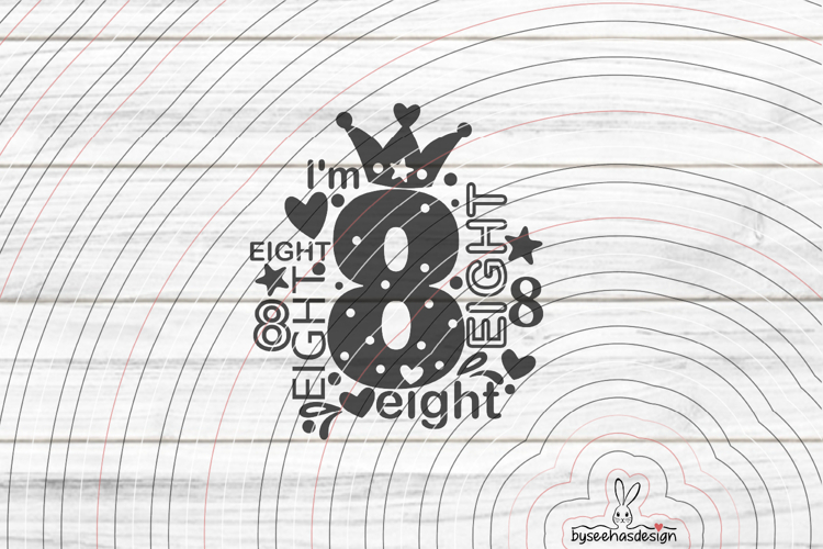 I'm eight Cutting file SVG DXF example image 1