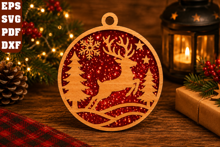 Reindeer Christmas Laser Cut SVG