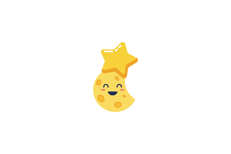 Cute Moon Clipart Image 9