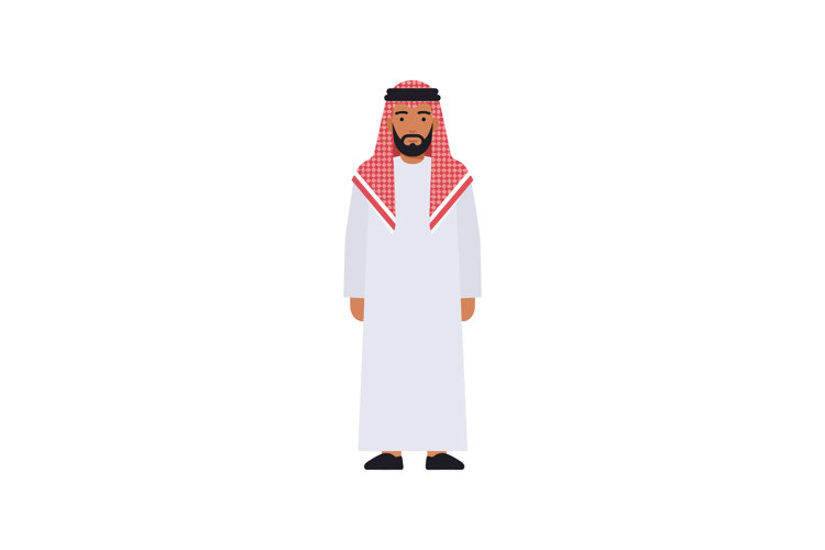 A man in traditional attire with a red checkered headscarf i example image 1