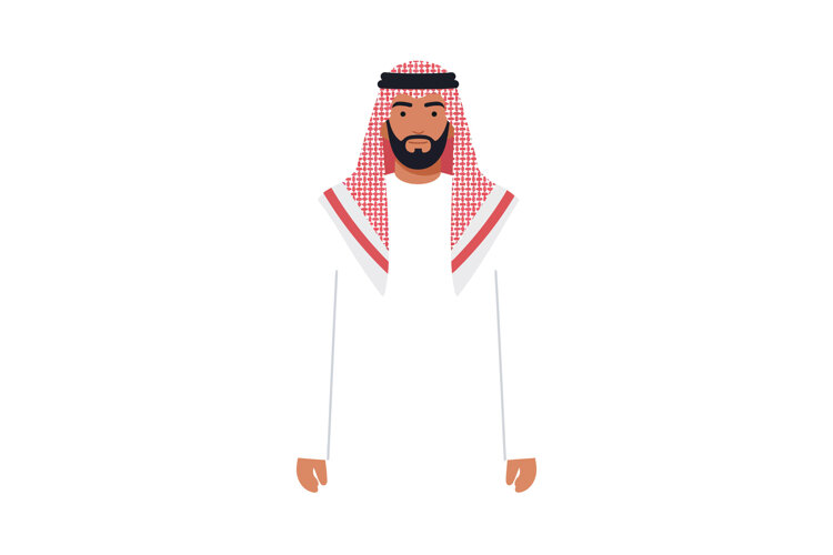 Man in traditional attire with headdress standing confidentl example image 1