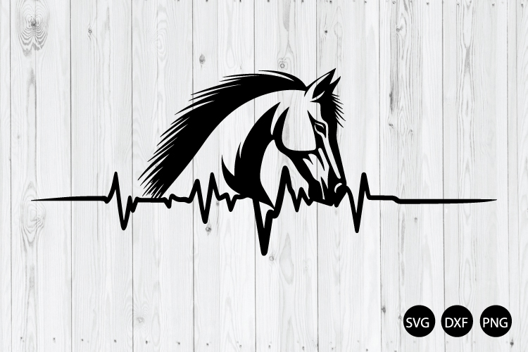 EKG Heart Beat Horse SVG, Horse Heartbeat SVG, Horse SVG