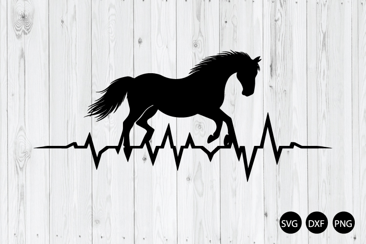 EKG Heart Beat Horse SVG, Horse Heartbeat SVG, Horse SVG