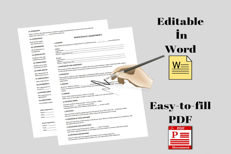 Printable Wholesale Agreement Template