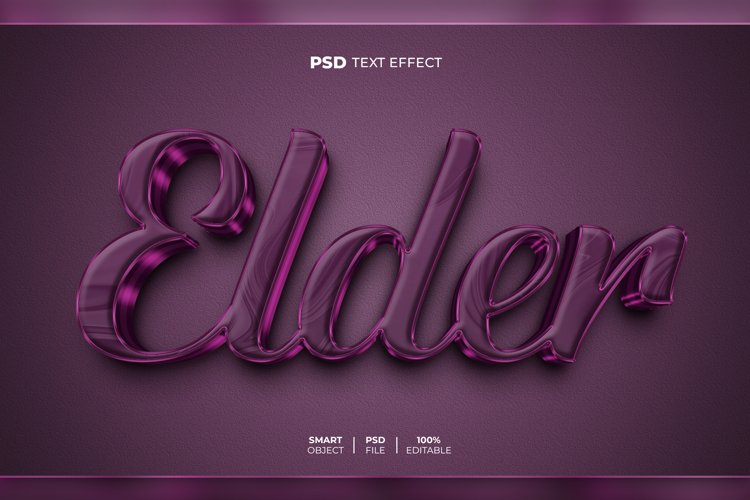 Elder 3D editable text effect example image 1