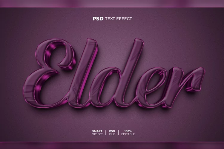 Elder 3D editable text effect