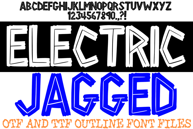 Electric Jagged Font Torn Typography Lettering ABC OTF