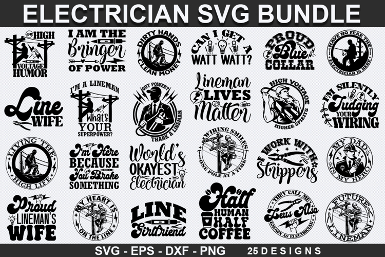 Electrician SVG Bundle - Electrician SVG Design,Electrician