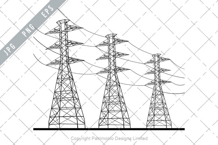 Transmission Tower Power Line Electricity Pylon Line Drawing Transmission Tower Power Line Electricity Pylon Line Drawing