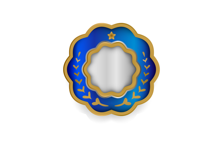 Elegant blue and gold blank badge and label graphic design