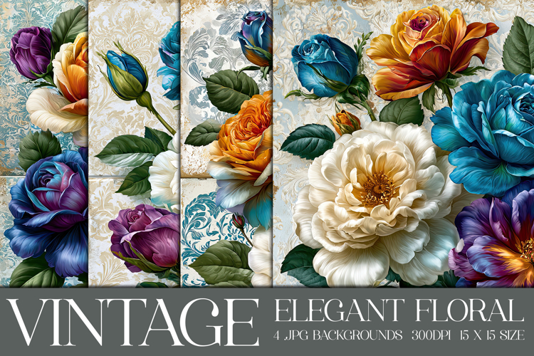 Vintage Floral Background, Elegant Floral Backgrounds, s4