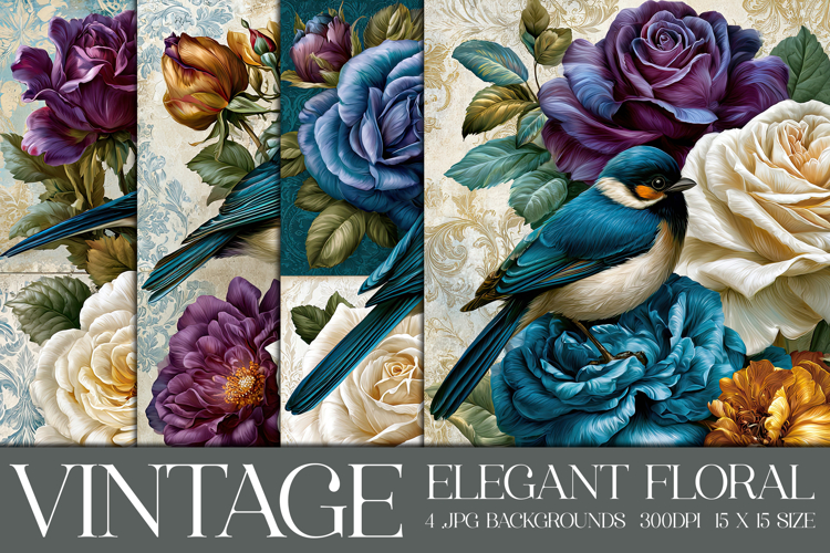 Vintage Floral Background, Elegant Floral Backgrounds, s5