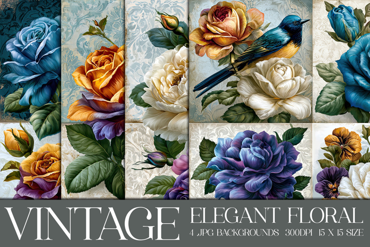 Vintage Floral Background, Elegant Floral Backgrounds, s6