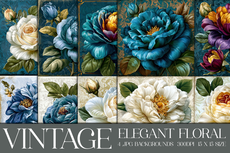 Vintage Floral Background, Elegant Floral Backgrounds, s7