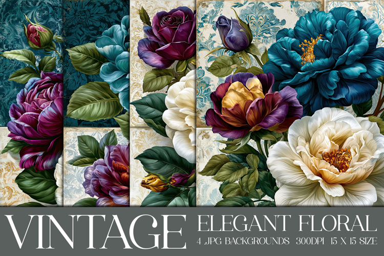 Vintage Floral Background, Elegant Floral Backgrounds, s8
