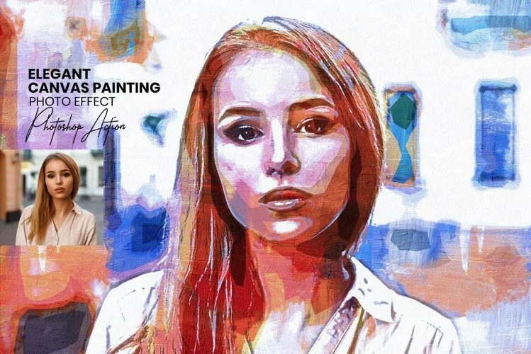 Elegant Canvas painting ps Actions