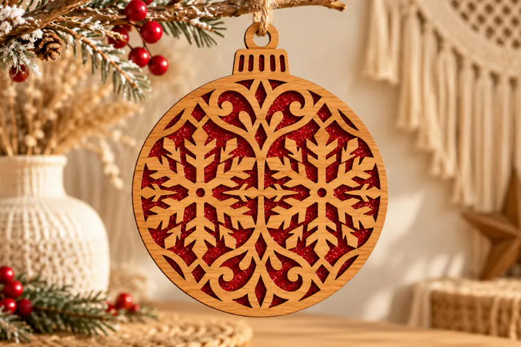 Elegant Christmas Ornament Laser Cut SVG