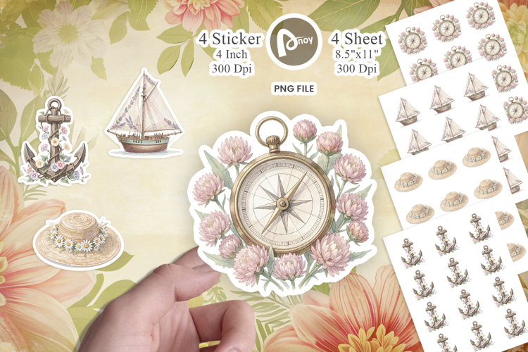 Elegant Coastal Summer Sticker