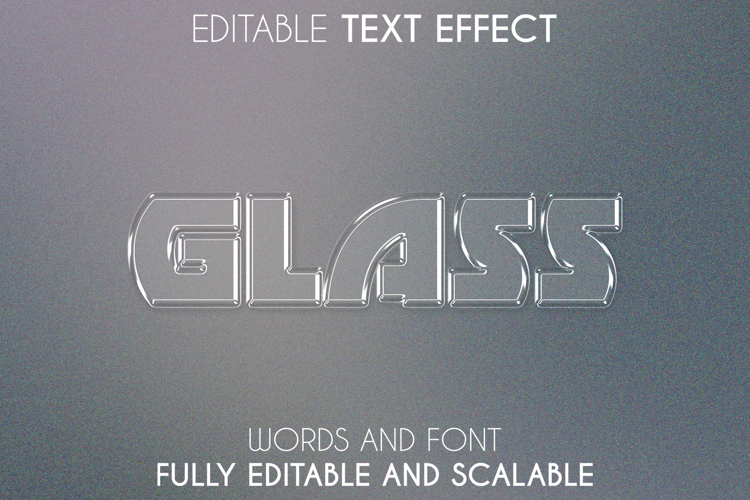 Elegant Glass Text Effect | Editable PSD Template
