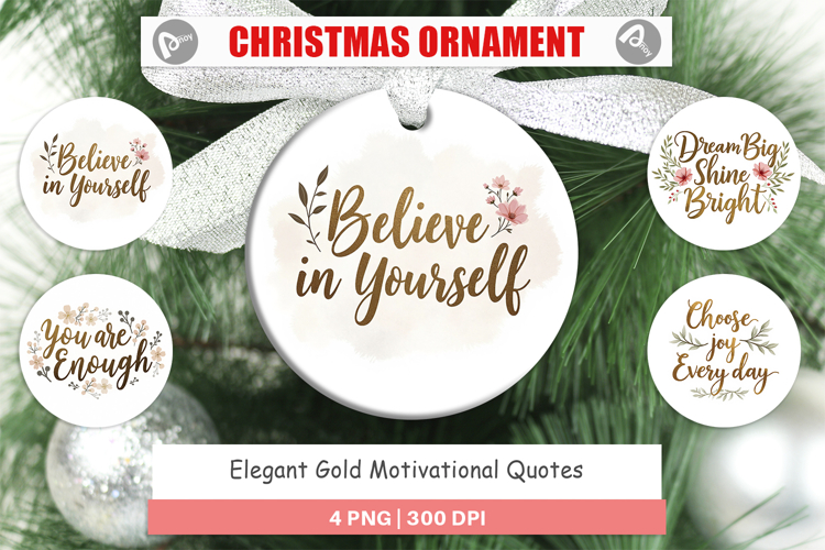 Gold Christmas Ornament Clipart Image 24