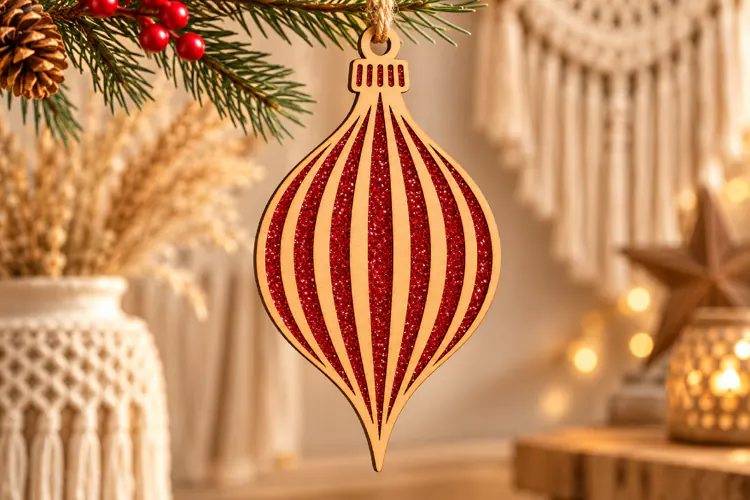 Elegant Icicle Christmas Ornament Laser Cut SVG