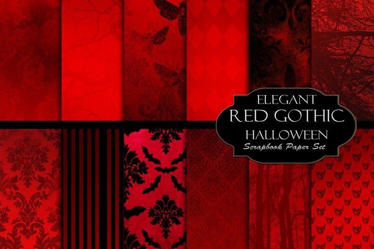 Elegant Red Gothic Scrapbook Backgrounds