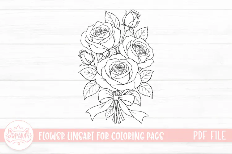Rose Flower Coloring Book PDF Ready To Print