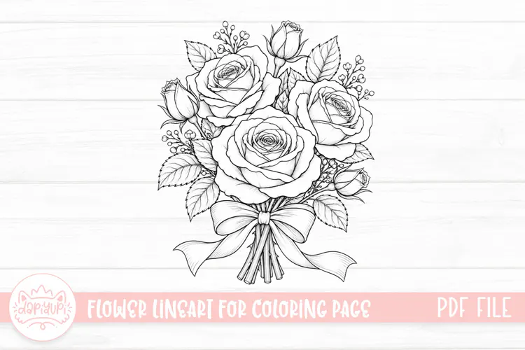 Rose Flower Coloring Book PDF Ready To Print