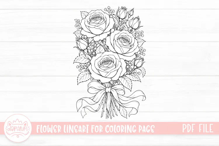 Rose Flower Coloring Book PDF Ready To Print