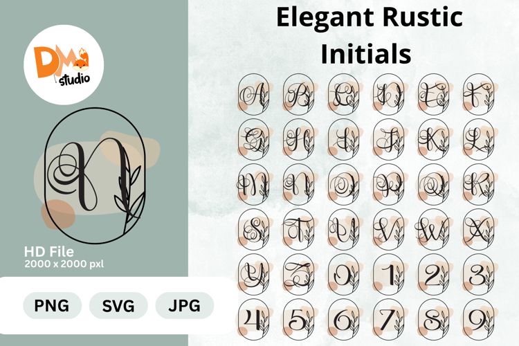 Elegant Rustic Initials Monogram
