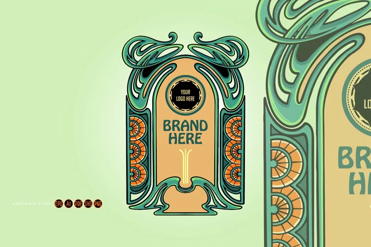 Elegant vintage frame swirls ornate illustrations