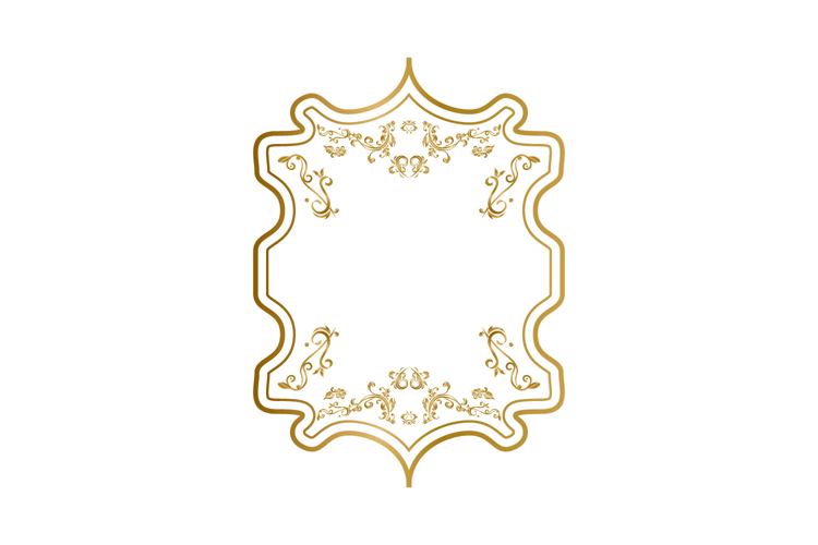 Elegant vintage golden floral frame wreath decoration isolat