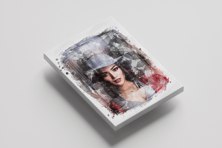 Elegant Vintage Watercolor Portrait Art Effect