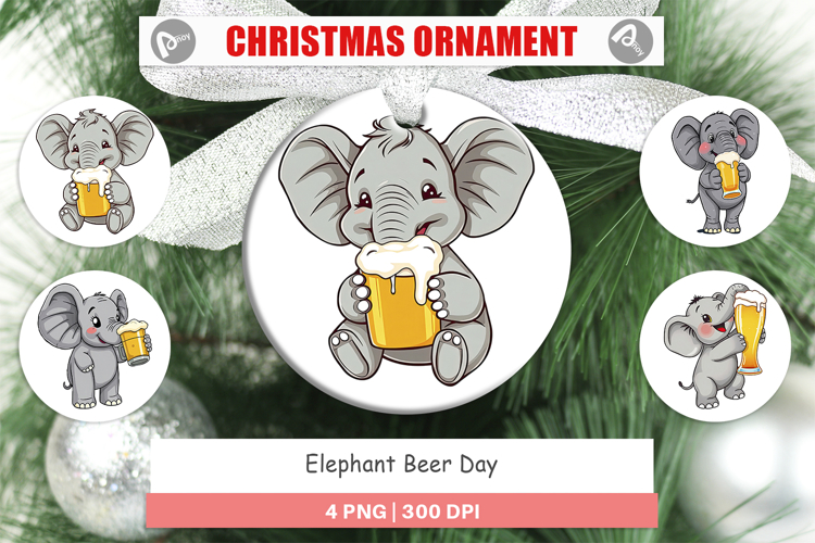 Ornament Elephant Beer Day