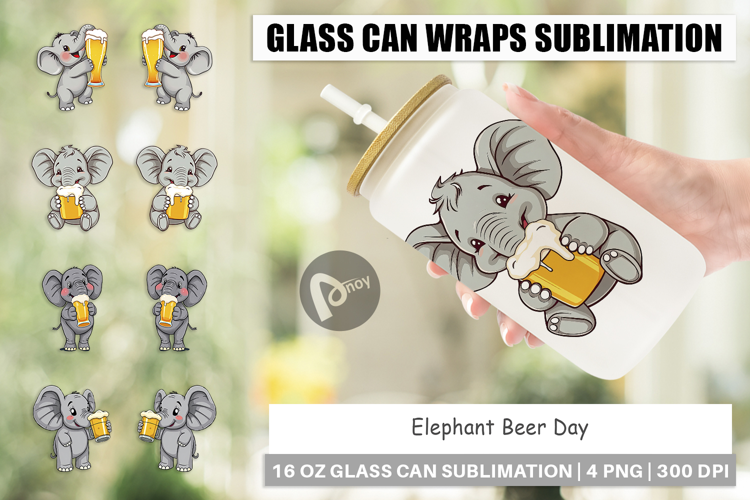 Glass Can Elephant Beer Day