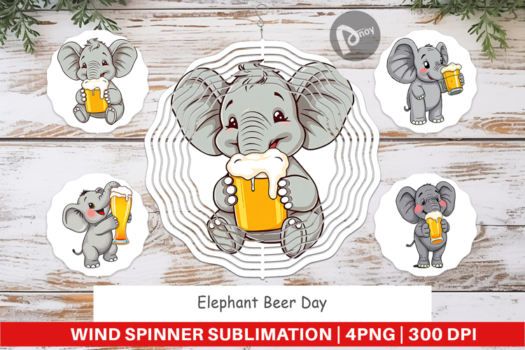 Wind Spinner Elephant Beer Day example image 1