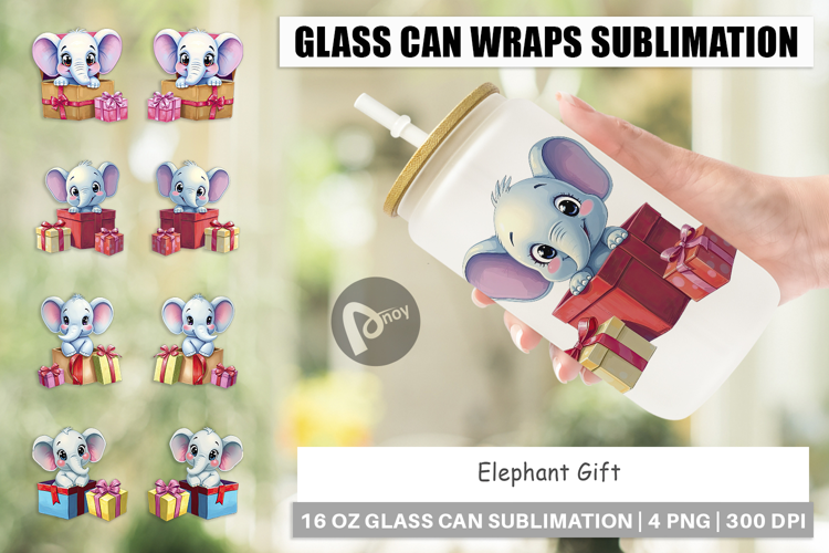 Glass Can Elephant Gift
