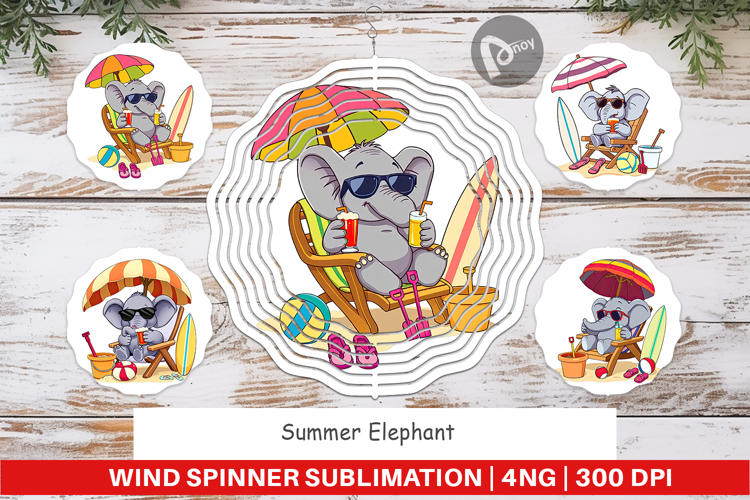 Wind Spinner Summer Elephant
