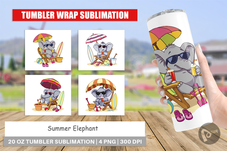 Tumbler Summer Elephant