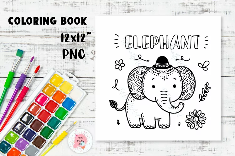 Elephant Animal Kids Colouring Book Png, Letter Colouring Pn