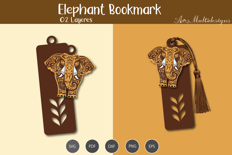 Elephant Bookmark SVG