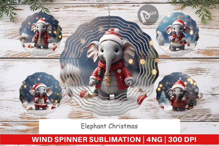 Wind Spinner Elephant Christmas