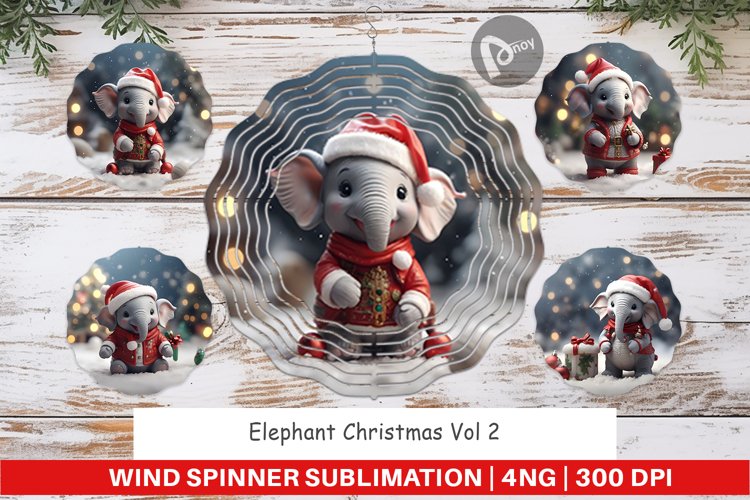 Wind Spinner Elephant Christmas