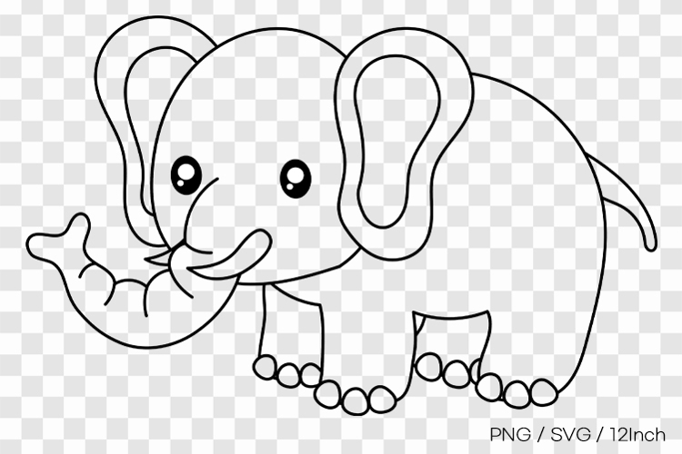 White Elephant Clipart Image 6